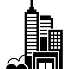 Modern city towers buildings group