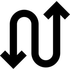 Curved arrow