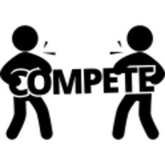 Two business men competing