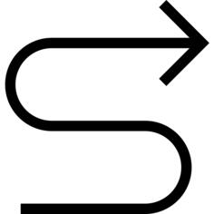Curved arrow