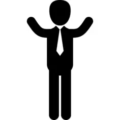 Businessman with outstretched arms