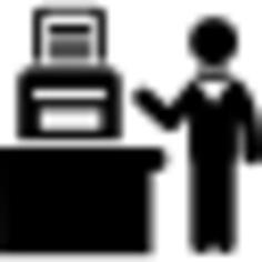 Man working with printer