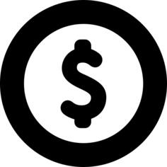 Dollar symbol inside circle