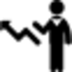 Sales symbol of up arrow and a businessman