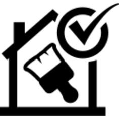Paint brush in a house with verified sign