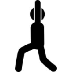 Man exercise posture from side view with rised arms