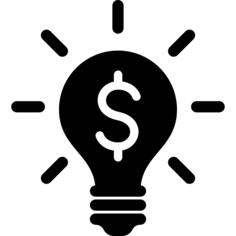 金钱电灯泡的想法标志