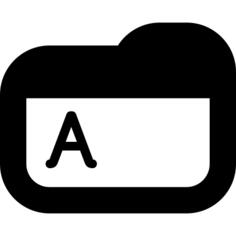 File folder with letter A