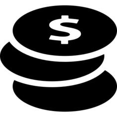 Stack of dollar coins