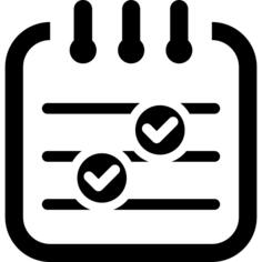 Notebook with check marks
