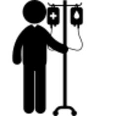 Man checking saline via medical tool