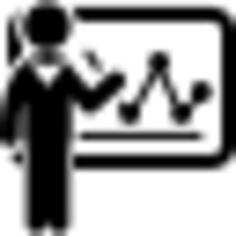 Businessman with statistics on whiteboard