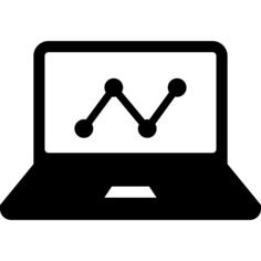 Graphic of stats on laptop screen