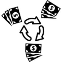 Circular graphic of money