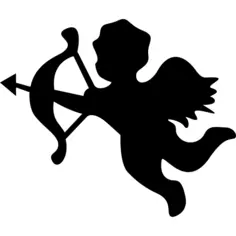 Cupid angel silhouette