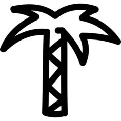 Palm hand drawn tree