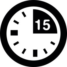 15 minute mark on clock