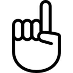 Hand gesture raising the index finger