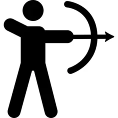 Hunter hunting with bow and arrow