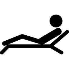 Man lying on a deck chair of a spa
