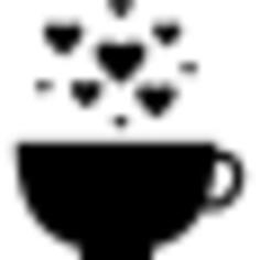 Cup with heart bubbles