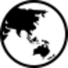 Earth symbol with Asia and Oceania