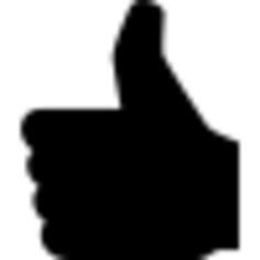 Thumb up black sign