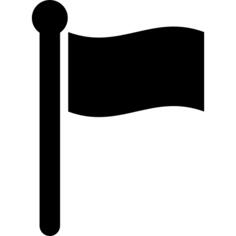 Flag signal in black cloth on a pole