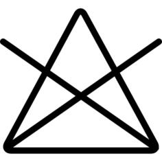 洗涤选项符号的三角形与十字架