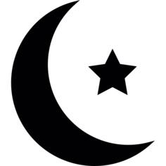 Islamic crescent with small star