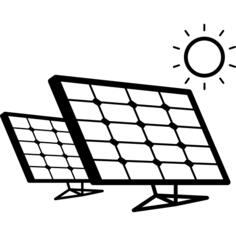Solar panels couple in sunlight