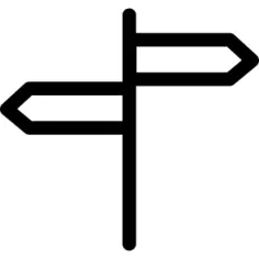 Directional arrows signals on a pole