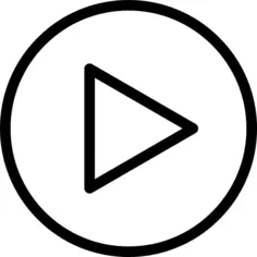 在圆形按钮轮廓中播放箭头三角形