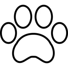 White paw print