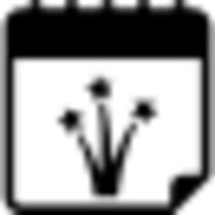 Fireworks on event day reminder calendar page of interface