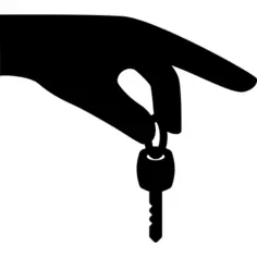 Hand holding up a key