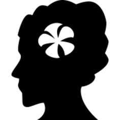 Woman head silhouette with a flower in a spa