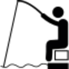 Sitting man fishing