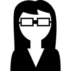 有镜片的女性科学专家