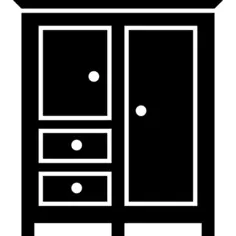Bedroom black closed closet for clothes