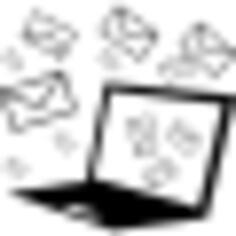 Laptop with messages