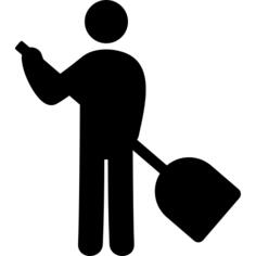 Sweeping person