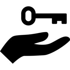 Hand holding up a key