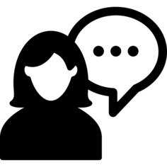 Female silhouette talking