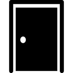 Closed door with border silhouette