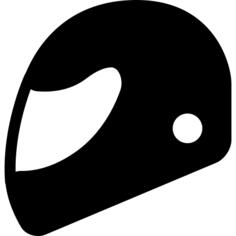 Motorcyclist helmet side view