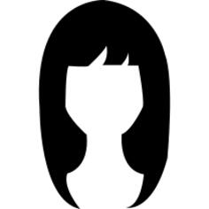 Woman dark long hair shape