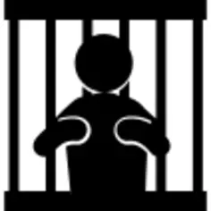 Criminal in jail silhouette