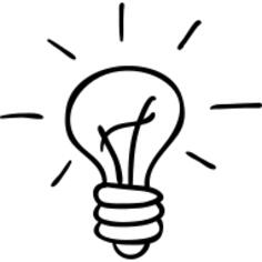 Light bulb outlined hand drawn tool