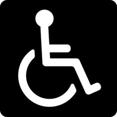 黑色正方形残疾人信号